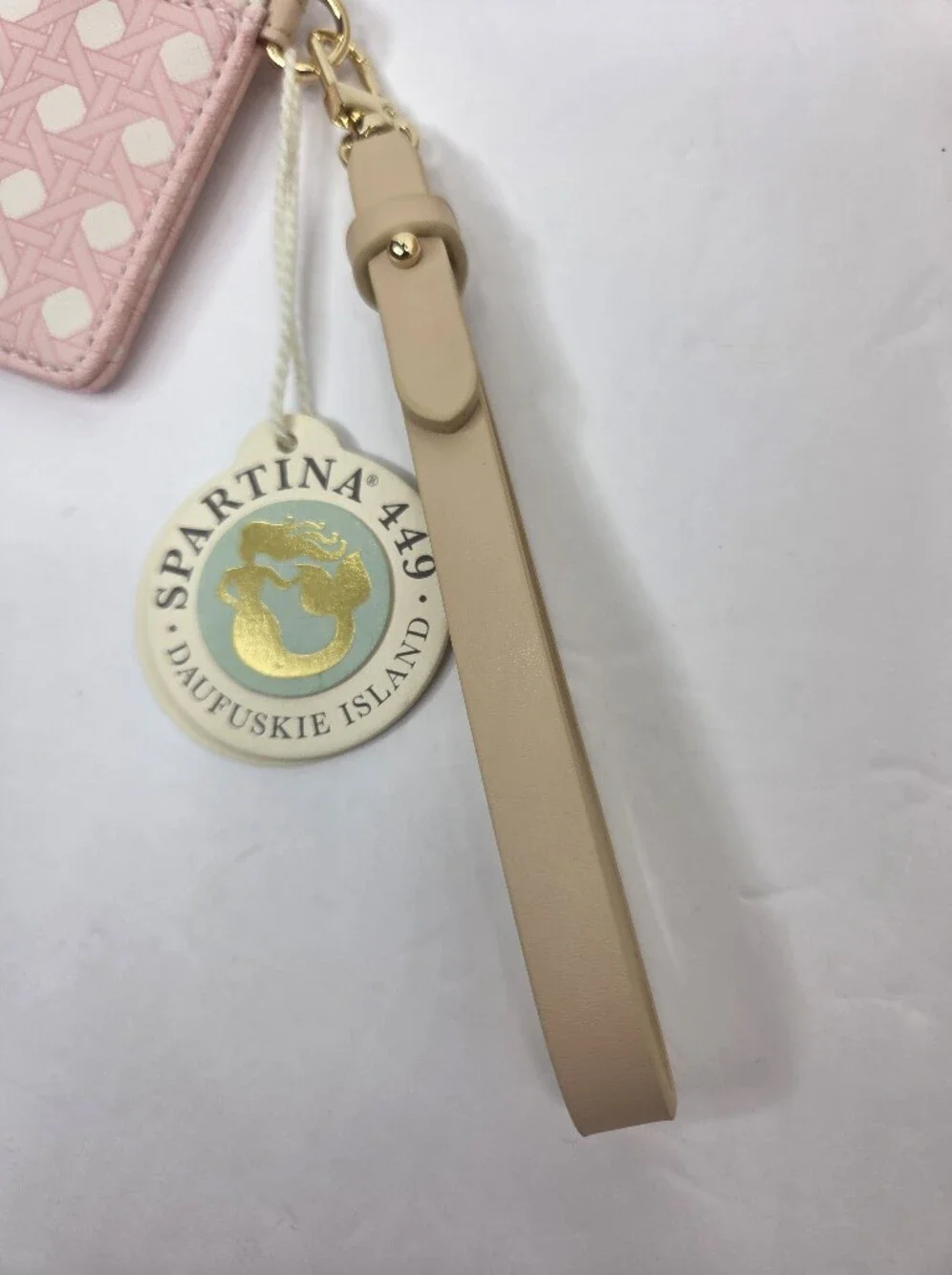 Spartina 449 Slim Card Coin Purse Pink Cane Wristlet NWT